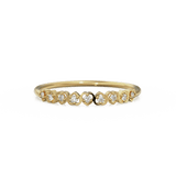 Heart Diamond Band in 14k Gold / Heart Diamond Ring / Gold Band White Diamond Ring / Genuine Diamond Wedding Band