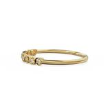 Heart Diamond Band in 14k Gold / Heart Diamond Ring / Gold Band White Diamond Ring / Genuine Diamond Wedding Band