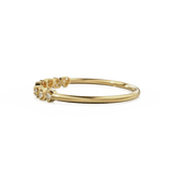 Heart Diamond Band in 14k Gold / Heart Diamond Ring / Gold Band White Diamond Ring / Genuine Diamond Wedding Band