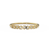 Heart Diamond Band in 14k Gold / Heart Diamond Ring / Gold Band White Diamond Ring / Genuine Diamond Wedding Band