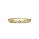 Heart Diamond Band in 14k Gold / Heart Diamond Ring / Gold Band White Diamond Ring / Genuine Diamond Wedding Band