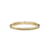 Heart Diamond Band in 14k Gold / Heart Diamond Ring / Gold Band White Diamond Ring / Genuine Diamond Wedding Band