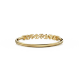 Heart Diamond Band in 14k Gold / Heart Diamond Ring / Gold Band White Diamond Ring / Genuine Diamond Wedding Band