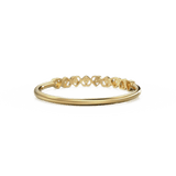 Heart Diamond Band in 14k Gold / Heart Diamond Ring / Gold Band White Diamond Ring / Genuine Diamond Wedding Band