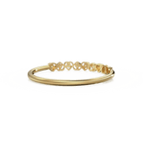 Heart Diamond Band in 14k Gold / Heart Diamond Ring / Gold Band White Diamond Ring / Genuine Diamond Wedding Band