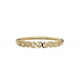 Heart Diamond Band in 14k Gold / Heart Diamond Ring / Gold Band White Diamond Ring / Genuine Diamond Wedding Band