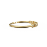 Heart Diamond Band in 14k Gold / Heart Diamond Ring / Gold Band White Diamond Ring / Genuine Diamond Wedding Band