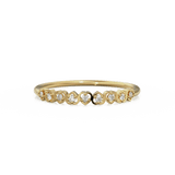 Heart Diamond Band in 14k Gold / Heart Diamond Ring / Gold Band White Diamond Ring / Genuine Diamond Wedding Band