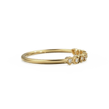 Heart Diamond Band in 14k Gold / Heart Diamond Ring / Gold Band White Diamond Ring / Genuine Diamond Wedding Band