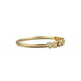 Heart Diamond Band in 14k Gold / Heart Diamond Ring / Gold Band White Diamond Ring / Genuine Diamond Wedding Band