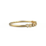 Heart Diamond Band in 14k Gold / Heart Diamond Ring / Gold Band White Diamond Ring / Genuine Diamond Wedding Band