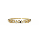 Heart Diamond Band in 14k Gold / Heart Diamond Ring / Gold Band White Diamond Ring / Genuine Diamond Wedding Band