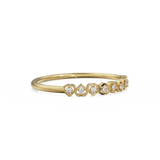 Heart Diamond Band in 14k Gold / Heart Diamond Ring / Gold Band White Diamond Ring / Genuine Diamond Wedding Band