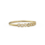 Heart Diamond Band in 14k Gold / Heart Diamond Ring / Gold Band White Diamond Ring / Genuine Diamond Wedding Band