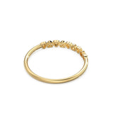 Heart Diamond Band in 14k Gold / Heart Diamond Ring / Gold Band White Diamond Ring / Genuine Diamond Wedding Band