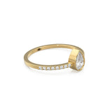 Solitaire Pear Diamond Band in 14k Gold / Solitaire Diamond Ring / Gold Band White Diamond Ring / Solitaire Diamond Wedding Band