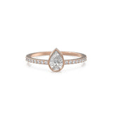 Solitaire Pear Diamond Band in 14k Gold / Solitaire Diamond Ring / Gold Band White Diamond Ring / Solitaire Diamond Wedding Band