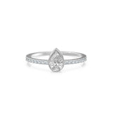 Solitaire Pear Diamond Band in 14k Gold / Solitaire Diamond Ring / Gold Band White Diamond Ring / Solitaire Diamond Wedding Band