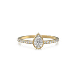 Solitaire Pear Diamond Band in 14k Gold / Solitaire Diamond Ring / Gold Band White Diamond Ring / Solitaire Diamond Wedding Band