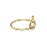Peacock Diamond Ring in 14k Gold / Moon Tsaooo ring Gold Ring / Crescent Moon Diamond Ring / Bird Gold Ring