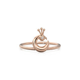 Peacock Diamond Ring in 14k Gold / Moon Tsaooo ring Gold Ring / Crescent Moon Diamond Ring / Bird Gold Ring