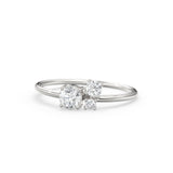 Cluster Diamond Band in 14k Gold / 3 Stone Gold Ring / Gold Band White Diamond Ring / Anniversary Gift