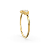 Cluster Diamond Band in 14k Gold / 3 Stone Gold Ring / Gold Band White Diamond Ring / Anniversary Gift