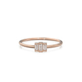 Baguette Diamond Ring / Made to Order Baguette Wedding Band / Stackable Gold Band Diamond Ring / Diamond Trio Gold Ring / Three Stone Ring