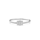Baguette Diamond Ring / Made to Order Baguette Wedding Band / Stackable Gold Band Diamond Ring / Diamond Trio Gold Ring / Three Stone Ring