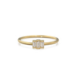 Baguette Diamond Ring / Made to Order Baguette Wedding Band / Stackable Gold Band Diamond Ring / Diamond Trio Gold Ring / Three Stone Ring