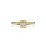 Mix Baguette Diamond Ring / Statement 14k Gold Round & Baguette Diamond Prong Ring / Diamond Cocktail Gold Ring