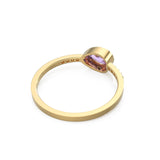 Amethyst Diamond Ring / 14k Gold Pear Amethyst & Round Diamond Prong Ring / Diamond Statement Ring / Diamond Wedding Band