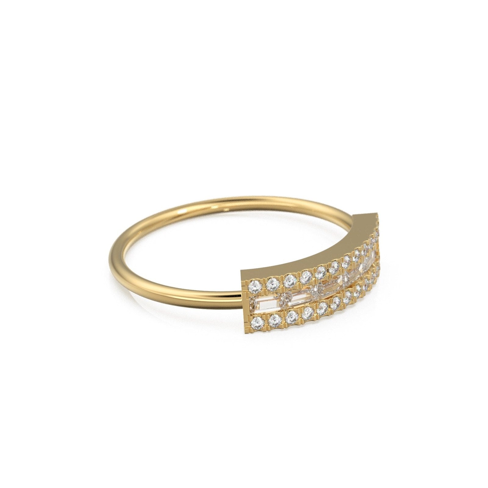 Baguette Diamond Ring / Diamond Baguette Ring in 14k Gold / Rose Gold Baguette Diamond Wedding Ring / Diamond Ring