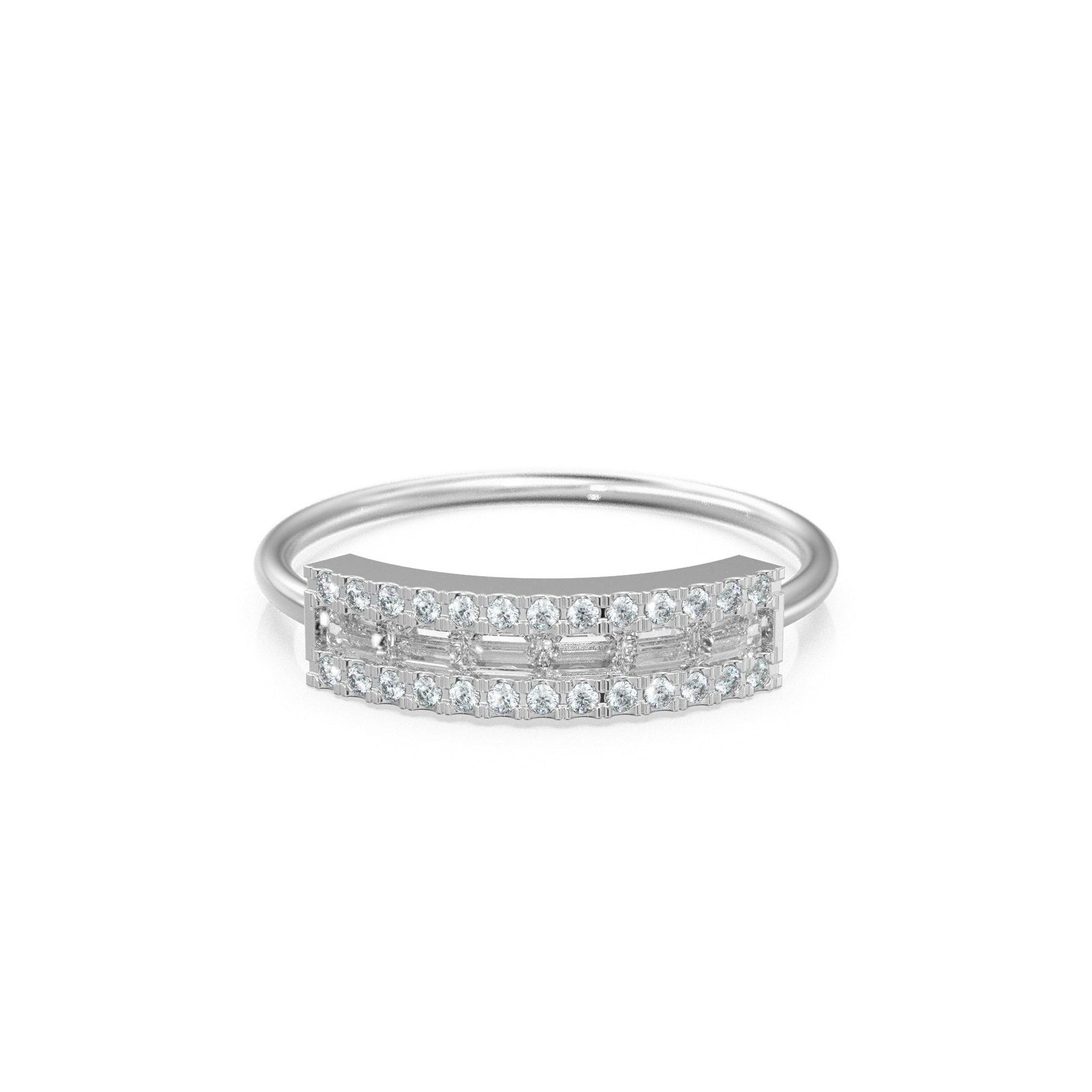 Baguette Diamond Ring / Diamond Baguette Ring in 14k Gold / Rose Gold Baguette Diamond Wedding Ring / Diamond Ring