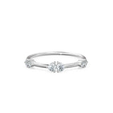 Round Diamond Wedding Band / 4 Stone 14K Gold Prong Set Wedding Ring / Stacking Anniversary Ring