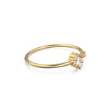 Baguette Cut Diamond Wedding Band / 14k Gold Round and Baguette Women's Wedding Cluster Ring Available in Rose Gold White Gold
