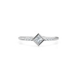 Princess Cut Diamond Wedding Ring / French Pave Diamond Wedding Band / Tiny Diamond Solitaire Ring / 14k Gold Jewelry Gift for her
