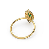 Oval Emerald Halo Ring in 14k Gold / Emerald Halo Engagement Ring / May Birthstone Ring / Natural Emerald Ballerina Ring
