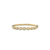 Leaf Pear Petite Diamond Wedding Band / 14k Gold Teardrop Shape Women's Wedding Ring / Dainty Thin Wedding Band