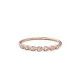 Leaf Pear Petite Diamond Wedding Band / 14k Gold Teardrop Shape Women's Wedding Ring / Dainty Thin Wedding Band