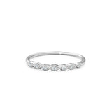 Leaf Pear Petite Diamond Wedding Band / 14k Gold Teardrop Shape Women's Wedding Ring / Dainty Thin Wedding Band