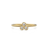 14k Gold Bezel Setting Diamond Ring / Dainty Diamond Ring / Thin Diamond Ring / Gold Diamond Ring / Three Stone Ring / Simple Diamond Ring