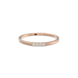 14K Gold 4 Stone Promise Ring / Diamond Ring / Minimalist Diamond Ring / Promise Ring / Stackable Ring