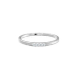 14K Gold 4 Stone Promise Ring / Diamond Ring / Minimalist Diamond Ring / Promise Ring / Stackable Ring