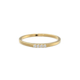 14K Gold 4 Stone Promise Ring / Diamond Ring / Minimalist Diamond Ring / Promise Ring / Stackable Ring