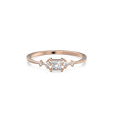 Princess Cut Diamond Wedding Band / 14k Gold Princess Cut and Round Diamond Women's Wedding Ring Available in Rose Gold White Gold