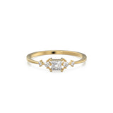 Princess Cut Diamond Wedding Band / 14k Gold Princess Cut and Round Diamond Women's Wedding Ring Available in Rose Gold White Gold