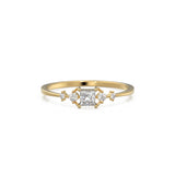 Princess Cut Diamond Wedding Band / 14k Gold Princess Cut and Round Diamond Women's Wedding Ring Available in Rose Gold White Gold