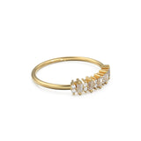 Baguette and Round Diamond Wedding Band / 14k Gold Baguette Diamond Women's Wedding Ring Available in Rose Gold White Gold