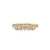 Baguette and Round Diamond Wedding Band / 14k Gold Baguette Diamond Women's Wedding Ring Available in Rose Gold White Gold